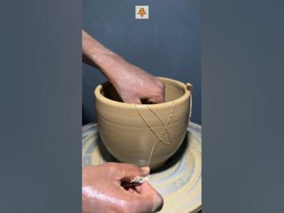 Satisfying clay pot making before cut for pottery satisfying viral video trending