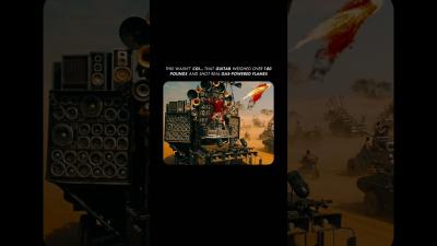 That massive guitar in Mad Max Fury Road actually shot real flames.  Mad Max Fury Road 2015
