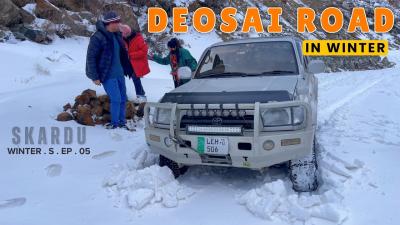 We Got Stuck in Heavy Snow on Deosai Road  Skardu Winter Adventure  winter series episod 05