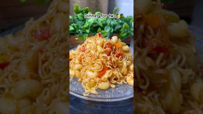 Day274Dinner for two Macaroni Maggidinner dinnerideas maggi foodvlog food shorts recipe yt