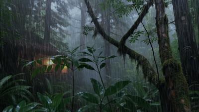 Deep Sleep Like a Baby with Real Night Rain Sounds on Forest Leaves  Healing Sleep Soundscape