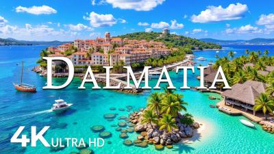 FLYING OVER DALMATIA 4K UHD  Soothing Music Along With Beautiful Nature Video  4K Video ULTRA HD