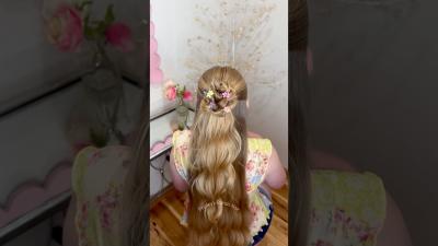 Y2K messy bun hair tutorial hairstyle hairdo longhair braids hairtutorial y2k cutehairstyle